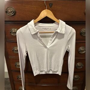Abercrombie Ribbed Long Sleeve Polo